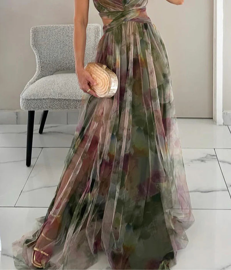 Robe Longue Femme Florale Silhouette Fluide