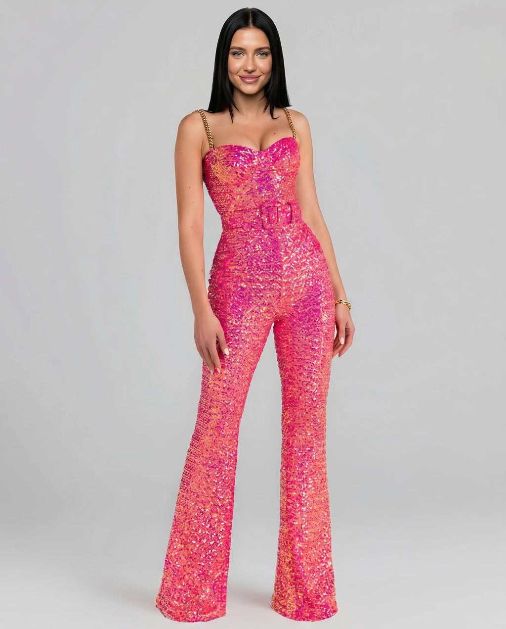 The Nova — Sequin Flared Jumpsuit