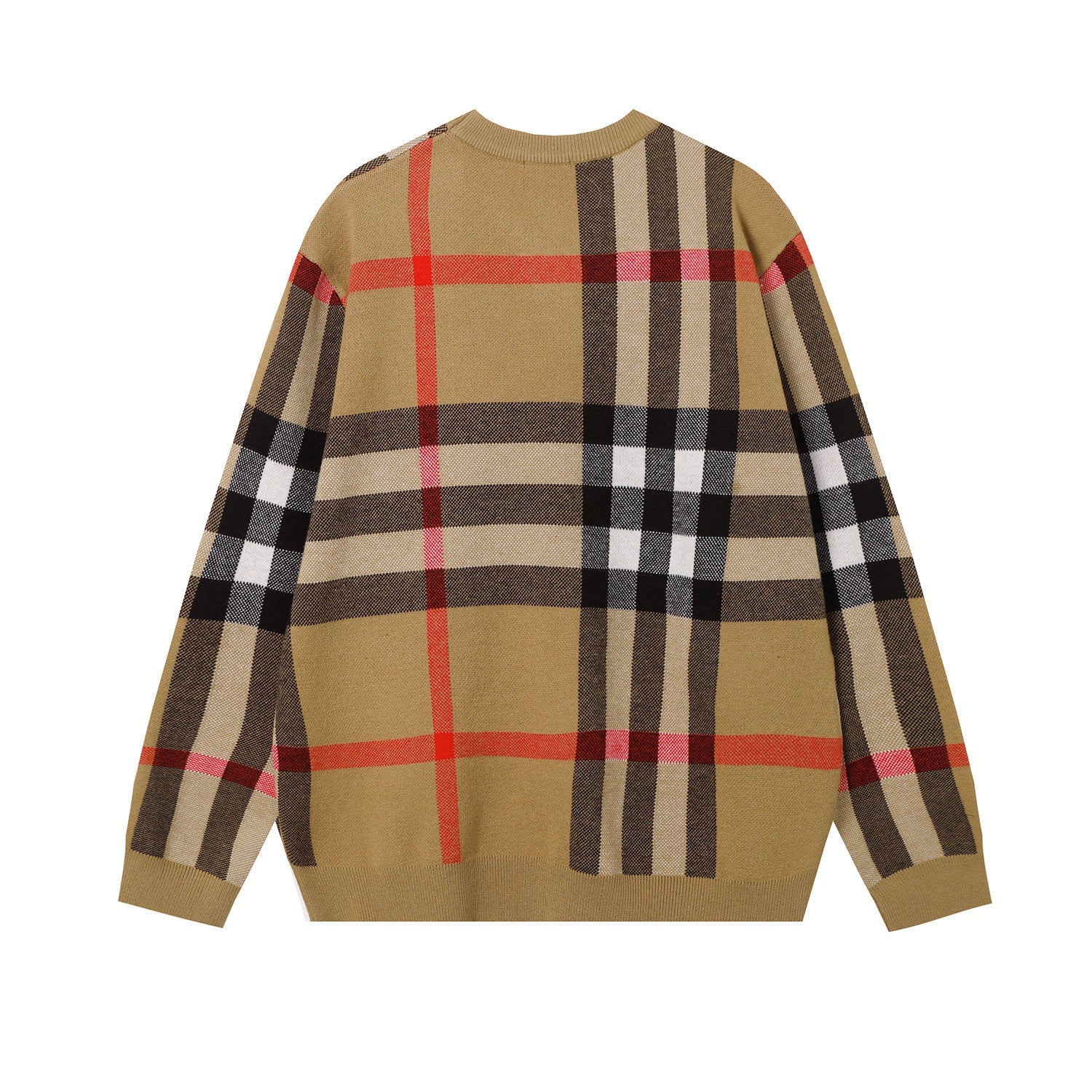 BURBERRY Check Technical Cotton Sweater In Archive Beige