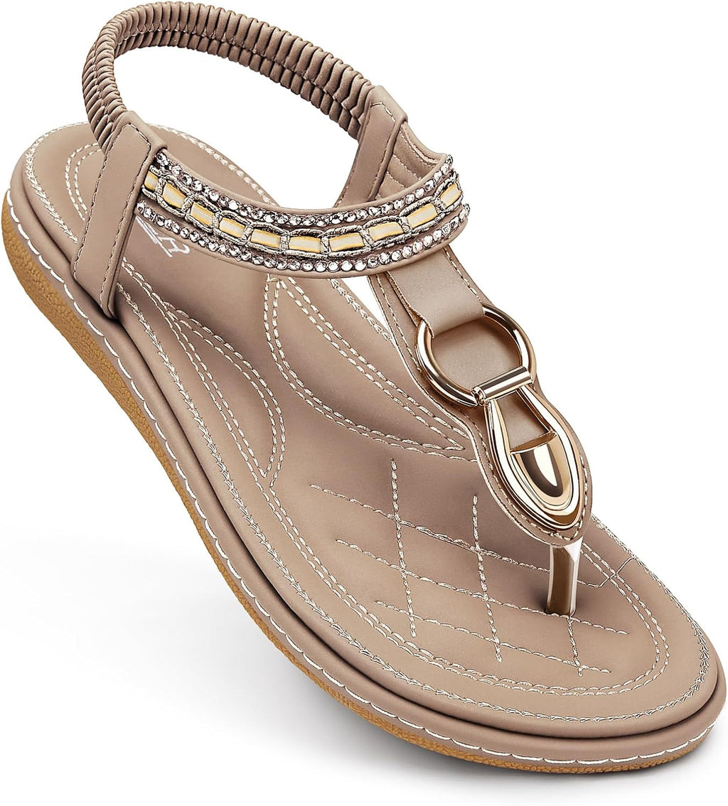 Flat Sandals for Women Dressy: Comfortable Thong Slip on Sandal