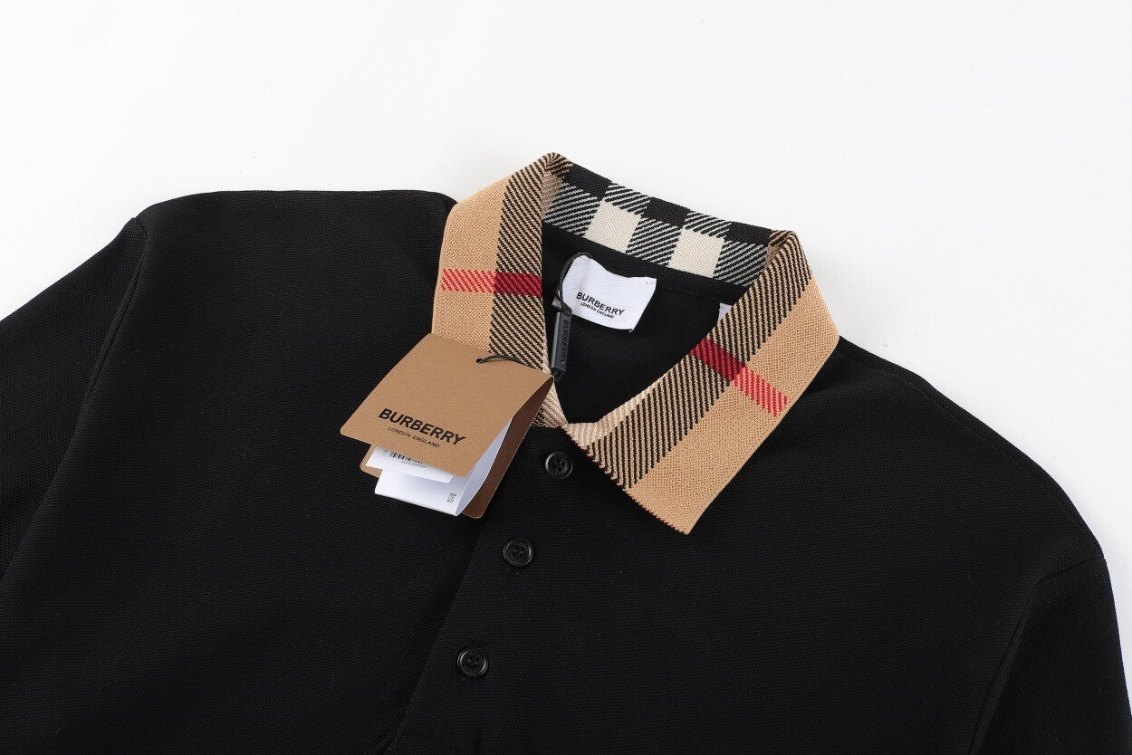 Burberry Check collar polo shirt