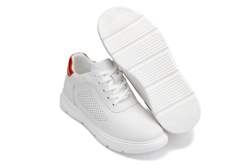 CALTO - J1581  - 2.6 Inches Taller (White) - Lightweight Casual Walkers