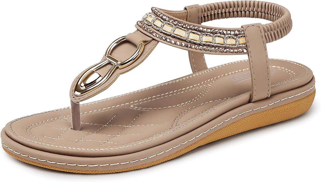 Flat Sandals for Women Dressy: Comfortable Thong Slip on Sandal