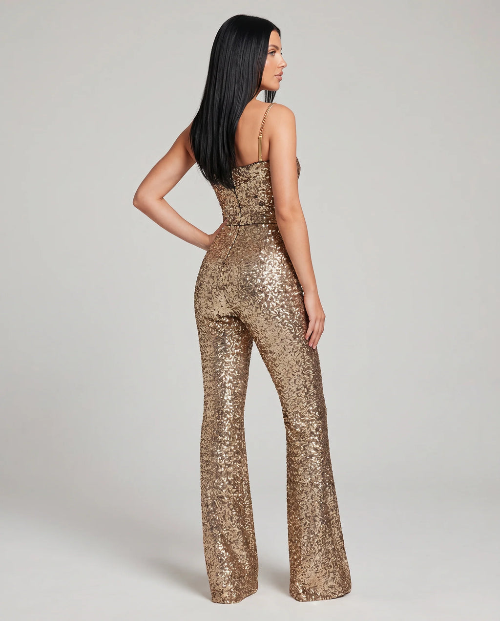 The Nova — Sequin Flared Jumpsuit