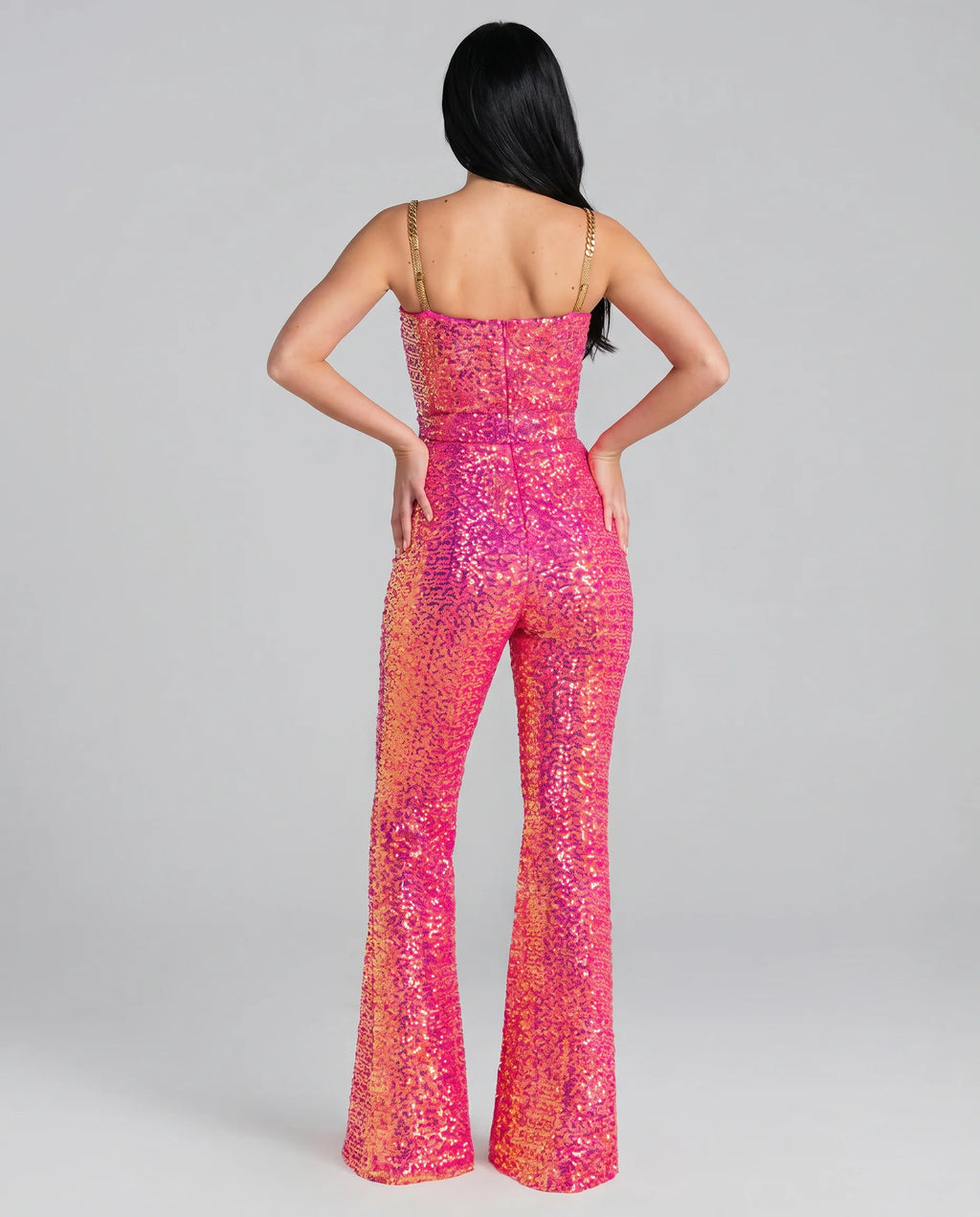 The Nova — Sequin Flared Jumpsuit