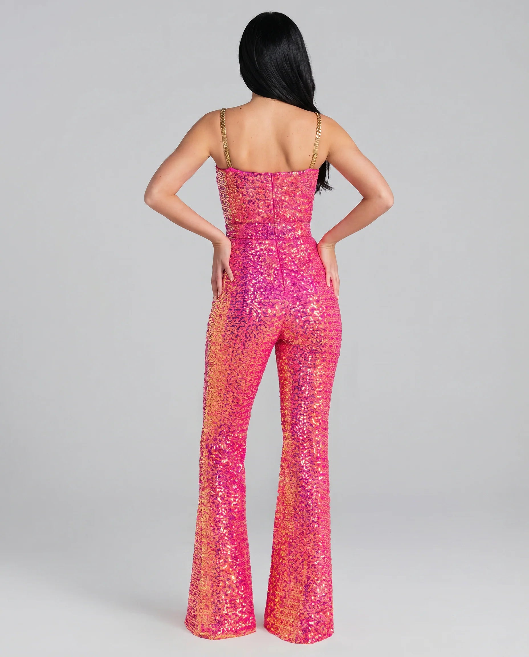 The Nova — Sequin Flared Jumpsuit